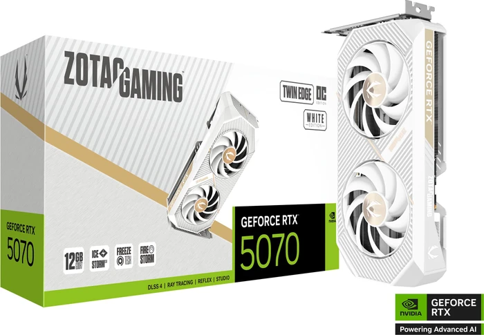 Zotac Gaming GeForce RTX 5070 Twin Edge OC White Edition, 12GB GDDR7, HDMI, 3x DP