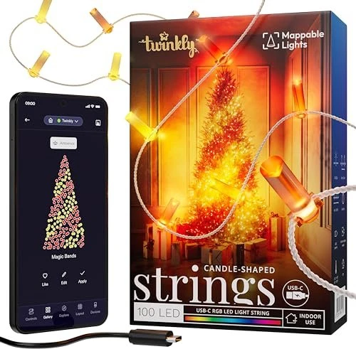 Twinkly Candies Candles Lichterkette klar LED 100x RGB