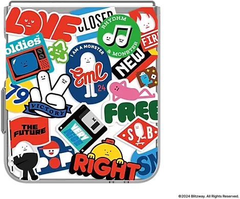 Samsung Slash B Slash Sticky Monster Lab Stickers Slim Impression Case für Galaxy Z Flip6