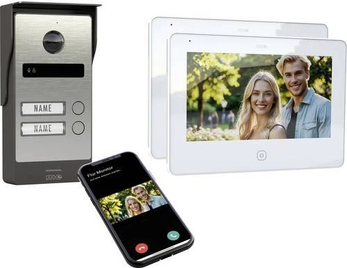 M-E Allviso ALL-V20S-M7W-IPS Video-Türsprechanlage 2-Familienhaus Edelstahl, Set