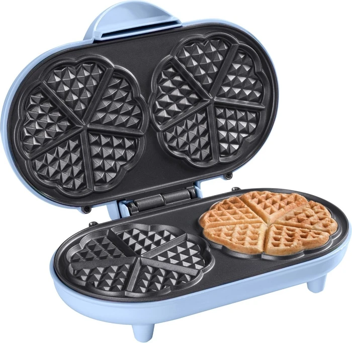 Bestron ADWM1000B Herzwaffelautomat Waffeleisen blau