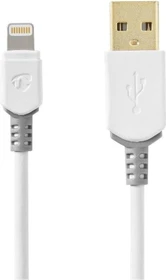 Nedis Lightning-Kabel USB 2.0 Apple Lightning 8-Pin/USB-A Stecker 3.0m grau/weiß