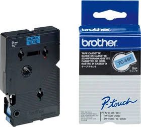 Brother TC-591 Beschriftungsband, 9mm, schwarz/blau