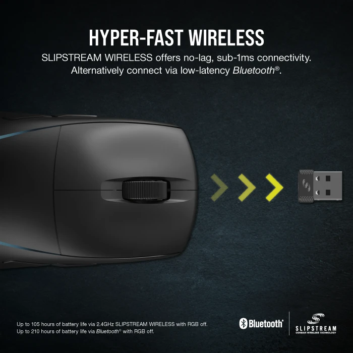 Corsair M75 WIRELESS Lightweight RGB Gaming Mouse, schwarz, USB/Bluetooth