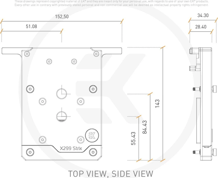 EK Water Blocks Quantum Line EK-Quantum Momentum ROG Strix X299-E Gaming II D-RGB Monoblock, Nickel, Acryl
