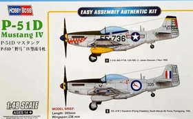 HobbyBoss P-51D Mustang IV Fighter vadászrepülőgép műanyag modell (1:48