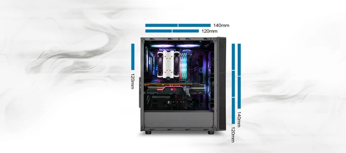 SilverStone Fara R1 Rainbow, schwarz, Glasfenster