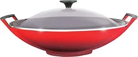 Le Creuset Gusseisen Wok Pfanne 36cm kirschrot