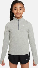 Nike Pro Dri-FIT 1/4-Zip Funktionsshirt langarm dark grey heather/white (Junior)