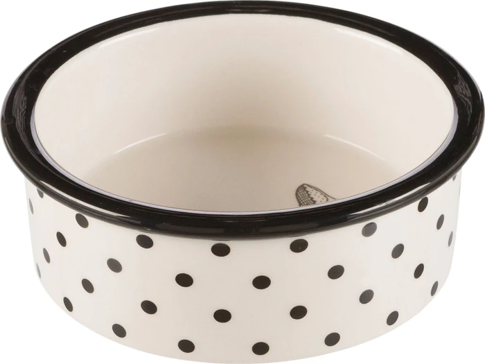Trixie Keramiknapf, weiß/schwarz, Ø12cm, 300ml