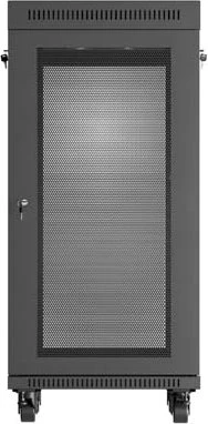 Lanberg 19" Rackschrank 24HE, LCD, freistehend, Flat Pack, V2, Gitternetztür, IP20, RAL 9004, 600mm tief