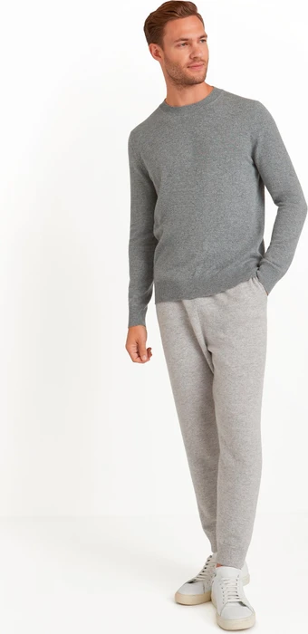 Falke Luxury Rundhals Pullover light greymel. (Herren)