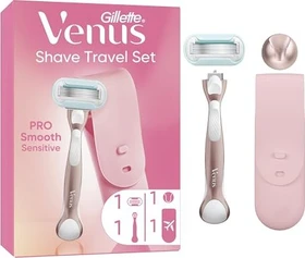Gillette Venus Pro Smooth Sensitive Travel Set Rasierer + Duschhalterung + Etui