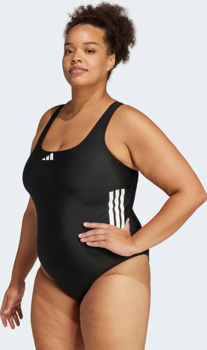 adidas 3-Streifen C-Back Badeanzug schwarz/weiß (Damen)