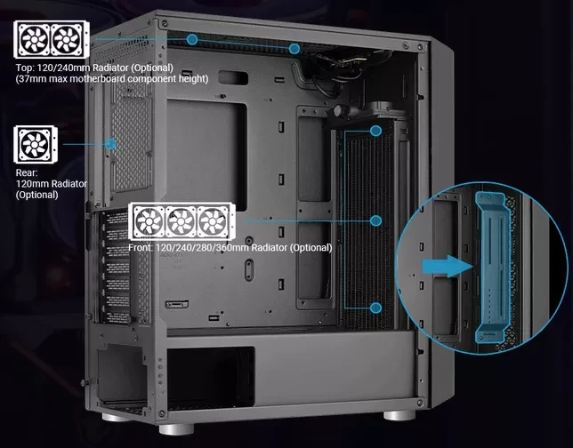 AeroCool Interstellar, Glasfenster