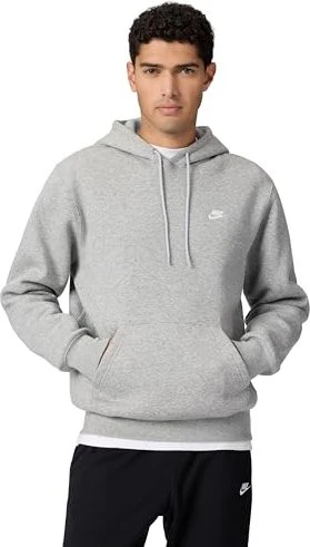 Nike Club Fleece Hoodie dark grey heather/light smoke grey/white (Herren)