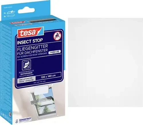 tesa Insect Stop Comfort Dachfenster-Fliegengitter 120x140cm weiß