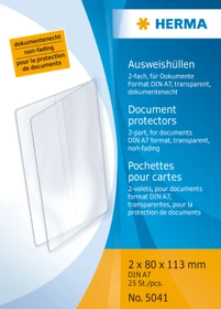 Herma Ausweishülle 2-fach zum Aufklappen für Dokumente, A7, transparent, 25er-Pack