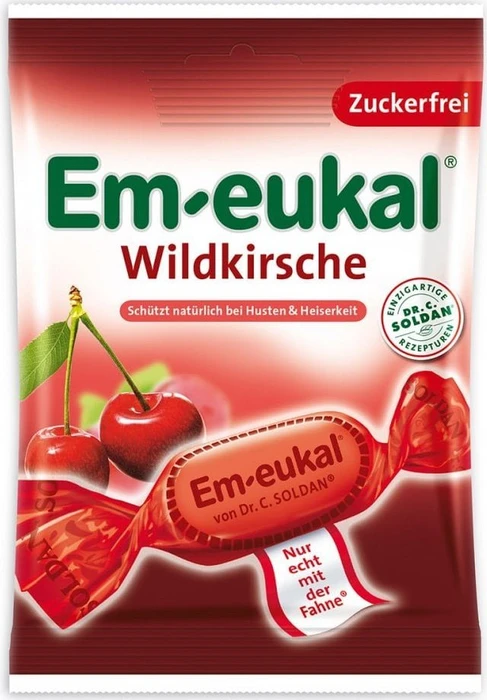Soldan Em-eukal Wildkirsche zuckerfrei Hustenbonbons, 75g