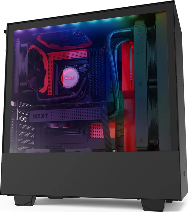 NZXT H510i, schwarz/rot, Glasfenster