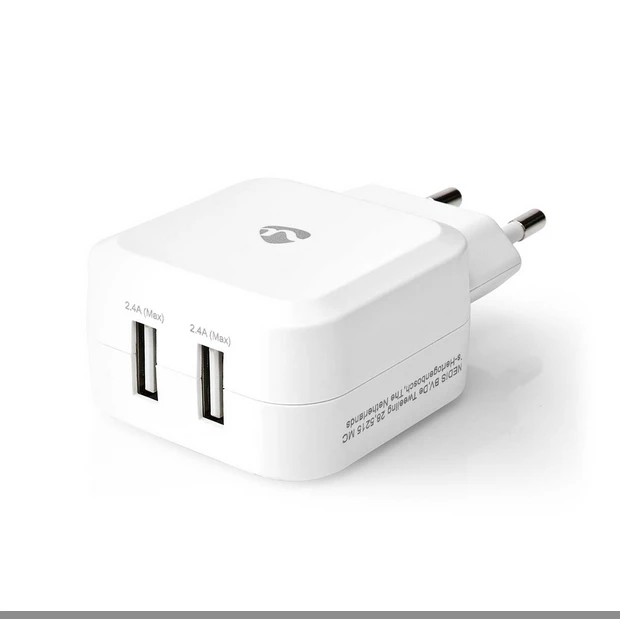 Nedis 24W Dual Port-USB-Netzladegerät weiß