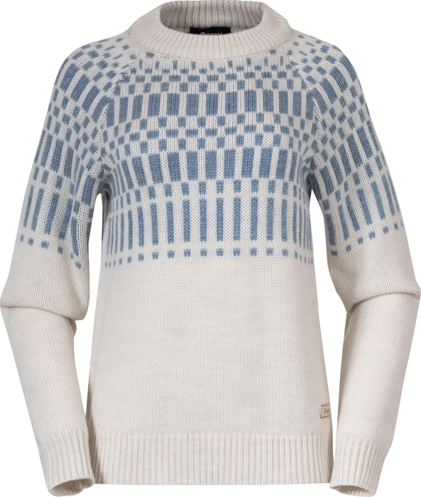 Bergans Nordmarka Merino Jumper Strickpullover vanilla white/husky blue (Damen)