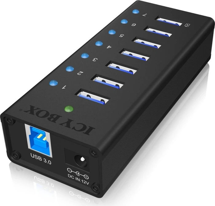 RaidSonic Icy Box IB-AC618 USB-Hub, 7x USB-A 3.0, USB-B 3.0 [Buchse]