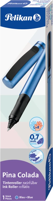 Pelikan Pina Colada Tintenroller (Patrone) blau metallic/schwarz
