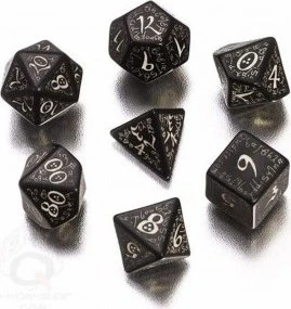 Q-Workshop Würfelset Elvish - black & glow-in-the-dark