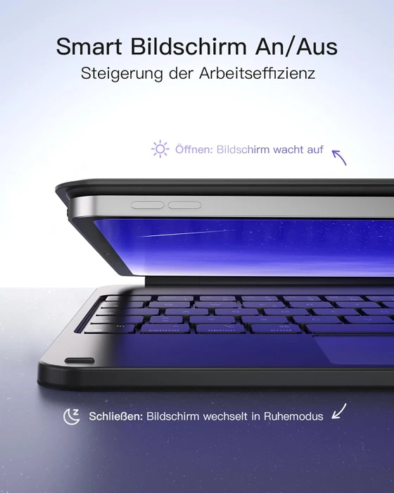 Inateck Magnetische Tastaturhülle für iPad Air 6 11"/iPad Air 5/iPad Pro 11", schwarz, DE