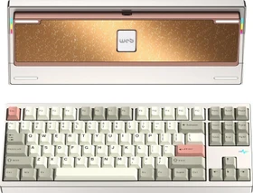 Wobkey Crush 80 Reboot Pro, Warm Silver, LEDs RGB, Kailh Cocoa, USB/Bluetooth, US (PC80REWSil)