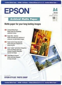 Epson Archival Matt Fotopapier matt weiß, A4, 192g/m², 50 Blatt