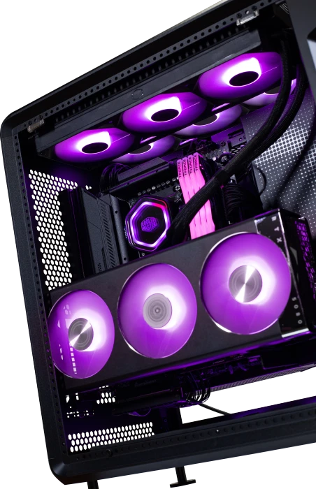 Cooler Master MasterFrame 360 Stage LCD, schwarz, Glasfenster