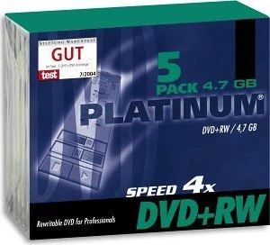 BestMedia Platinum DVD+RW 4.7GB, 4x, 5er Slimcase