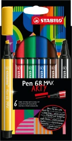 STABILO Pen 68 MAX Arty sortiert, 6er-Set