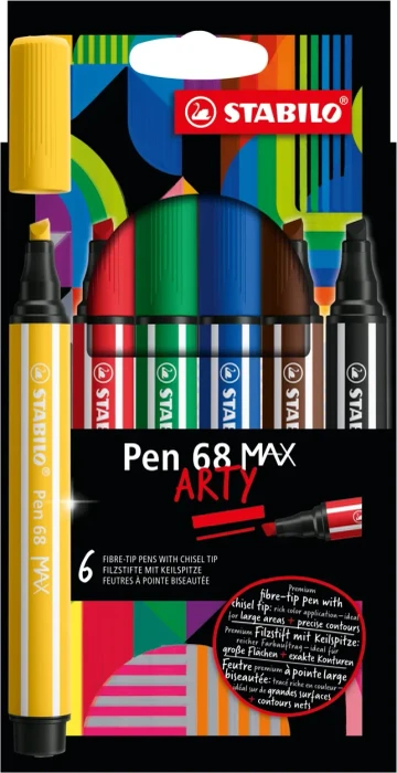 STABILO Pen 68 MAX Arty sortiert, 6er-Set