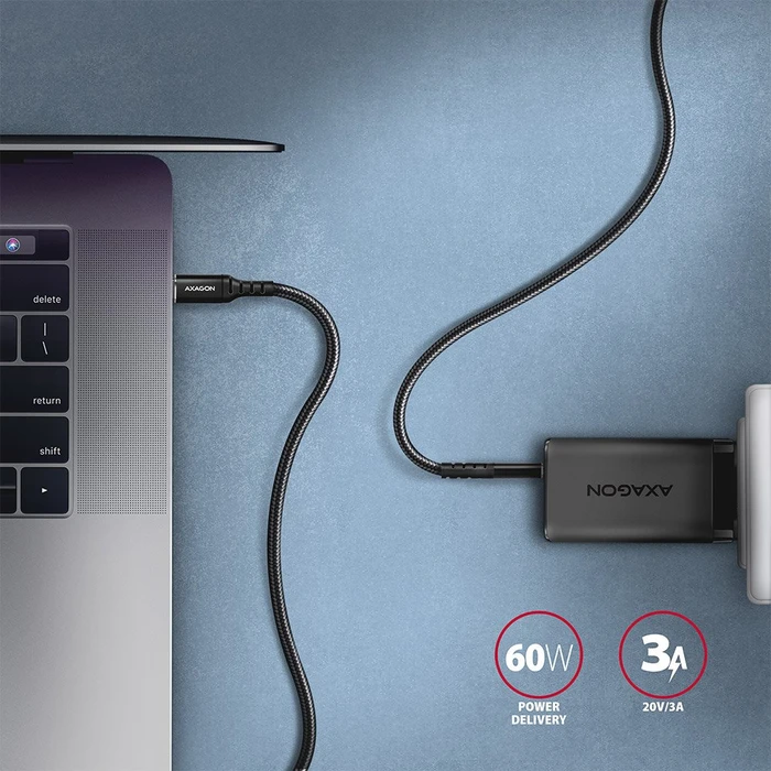 Axagon USB-C Kabel, HQ, USB 2.0, 480Mb/s, 60W PD, USB-C [Stecker] auf USB-C [Stecker], 3m