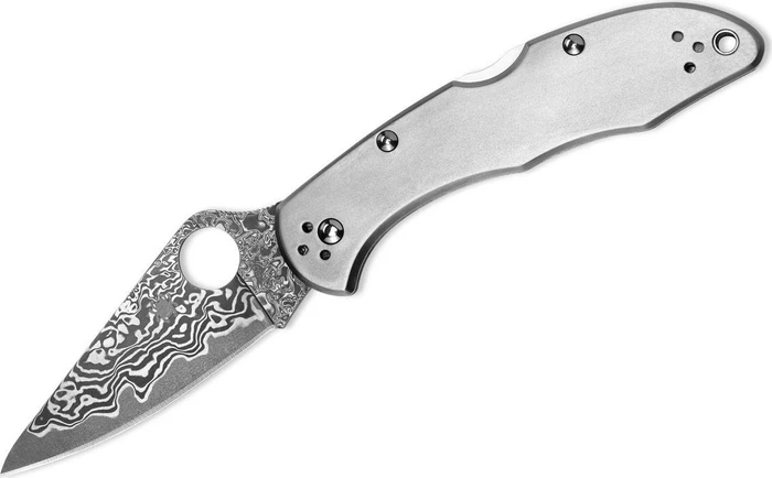 Spyderco Delica 4 Titanium/Damascus Taschenmesser