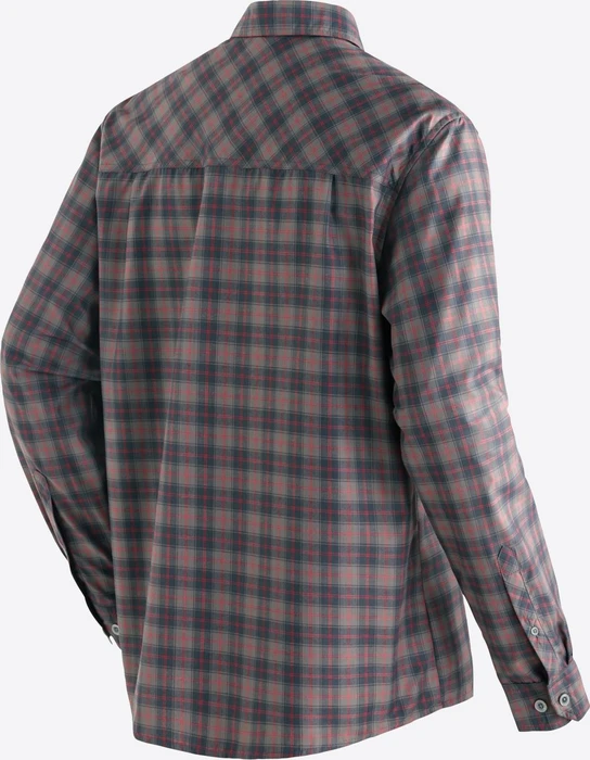 Maier Sports Claas Hemd langarm grey check (Herren)