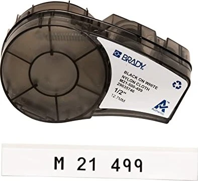 Brady Nylongewebe Beschriftungsband, 12.7mm, schwarz/weiß