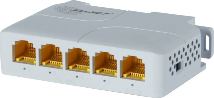 Allnet SGI Railmount Gigabit Switch, 5x RJ-45, 90W PoE++ PD