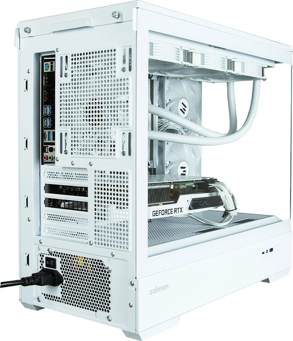 Zalman P30 White, weiß, Glasfenster