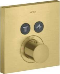 Hansgrohe Axor ShowerSelect eckig Thermostat mit 2 Ventilen brushed brass