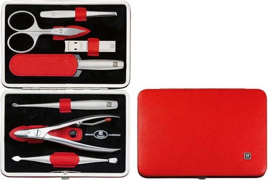 Zwilling Rahmen-Etui Maniküre/Pediküre-Set rot