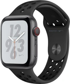 Apple Watch Nike+ Series 4 (GPS + Cellular) Aluminium 44mm grau mit Sportarmband anthrazit/schwarz
