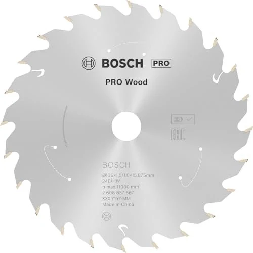 Bosch Professional Standard for Wood Kreissägeblatt 24Z, 136x1x16mm, 1 Stück