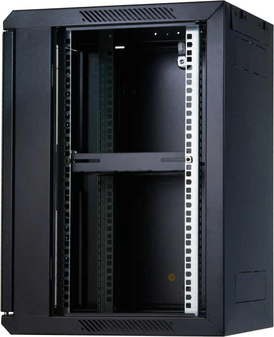 Rockstable 10" Wandschrank 12HE, Sicherheitsglastür, IP2X, schwarz, 450mm tief