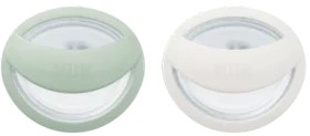 NUK Mommyfeel Schnuller, 0-9M, Silikon, grün/weiß, 2 Stück
