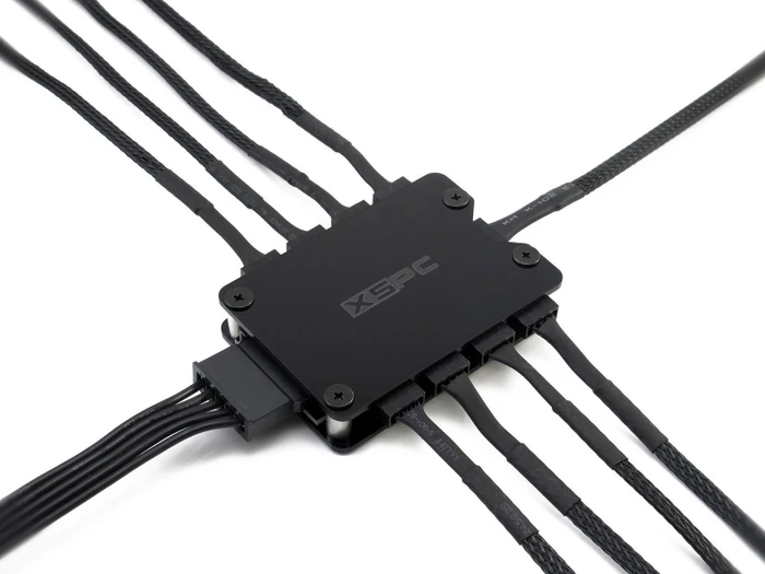 XSPC 8 Way PWM Splitter Hub schwarz, Lüfterverteiler 8-fach