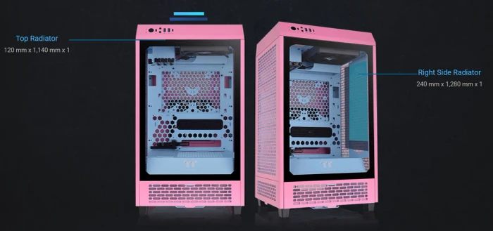 Thermaltake The Tower 200 Bubble Pink, rosa, Glasfenster, Mini-ITX